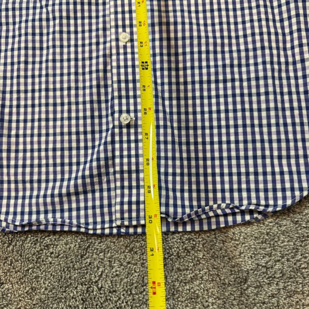 Tailorbyrd Collection Shirt Men Small Blue/Purple Plaid Trim Fit Stretch - Picture 2 of 7